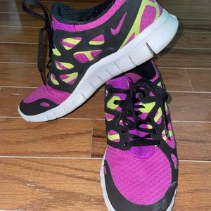 Nike Free Run 2 Purple and Highlighter